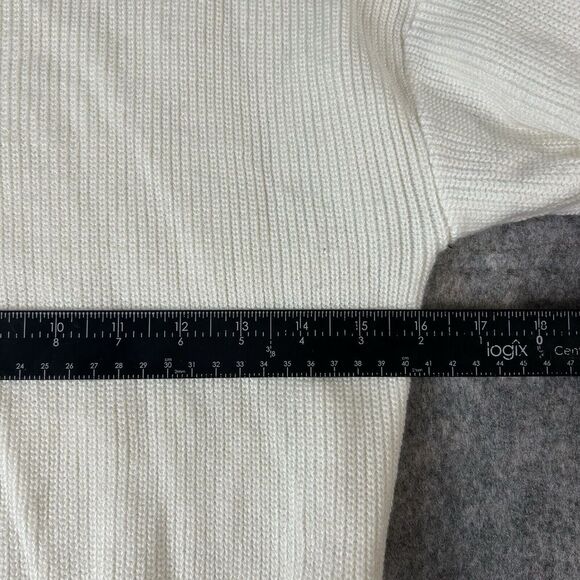 Bar III Sweater Dress Womens Medium Turtle Neck Sheath Zip Side White - Picture 5 of 8